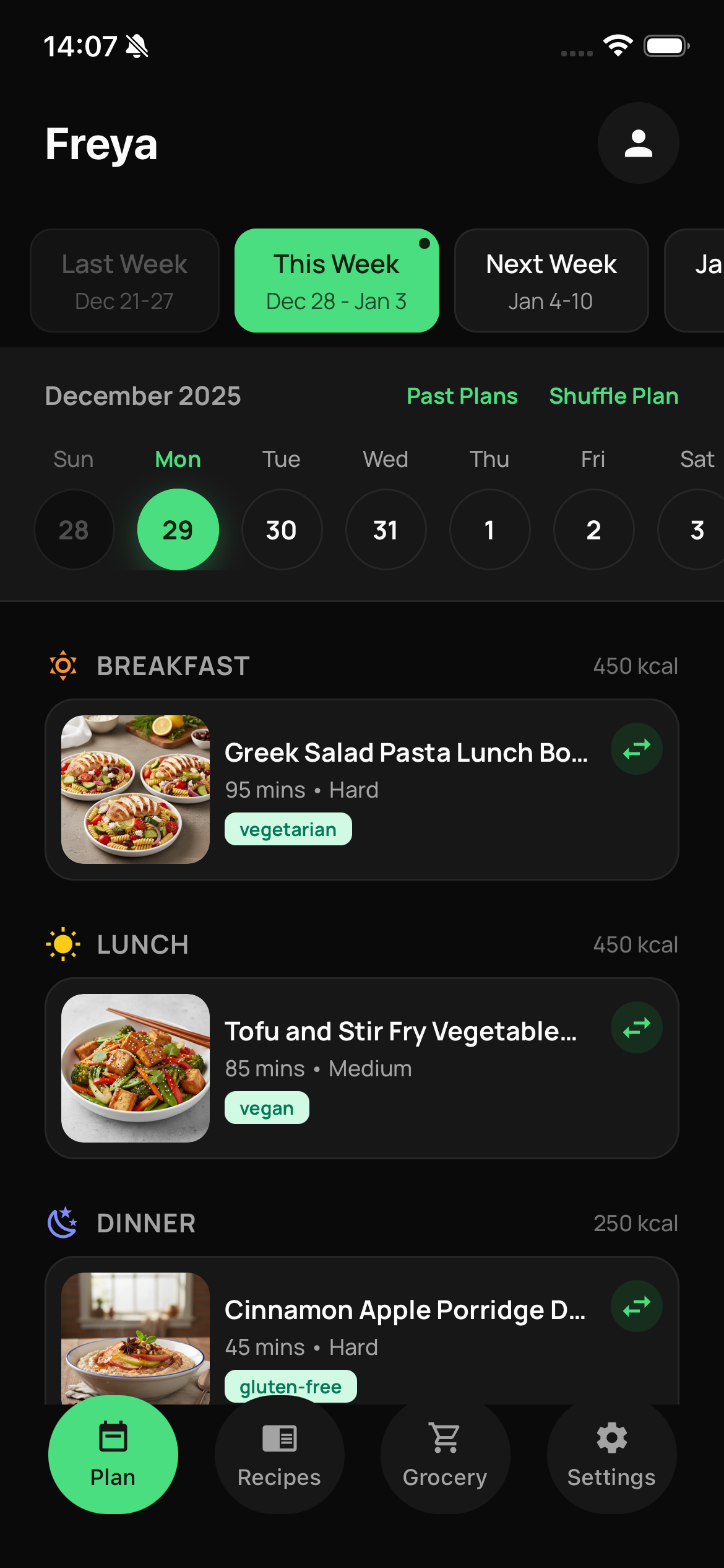 Weekly Meal Plan